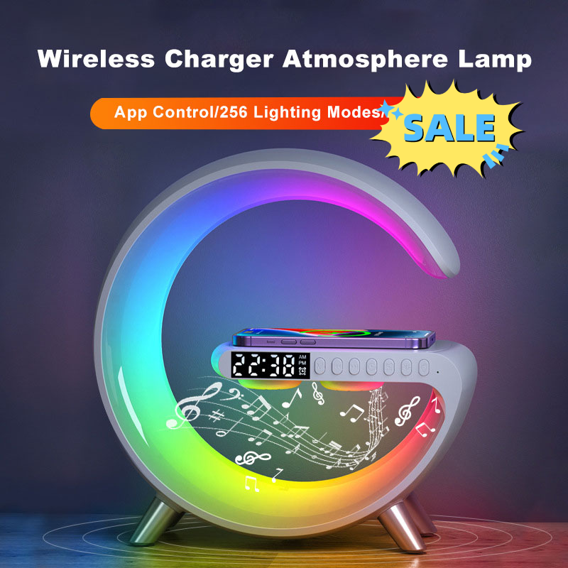 Intelligent LED Lamp Bluetooth Speaker Wireless Charger with App Control